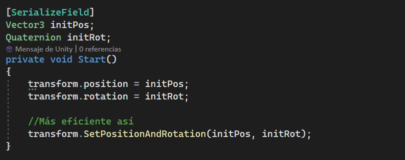 #Unitytips ⇩⇩⇩ 🤓

Cuando queráis asignar rotación y posición a un Gameobject en #unity podéis hacerlo con SetPositionAndRotation, que es más eficiente que hacerlo por separado 🤯🔥

#gamedev #indiedev