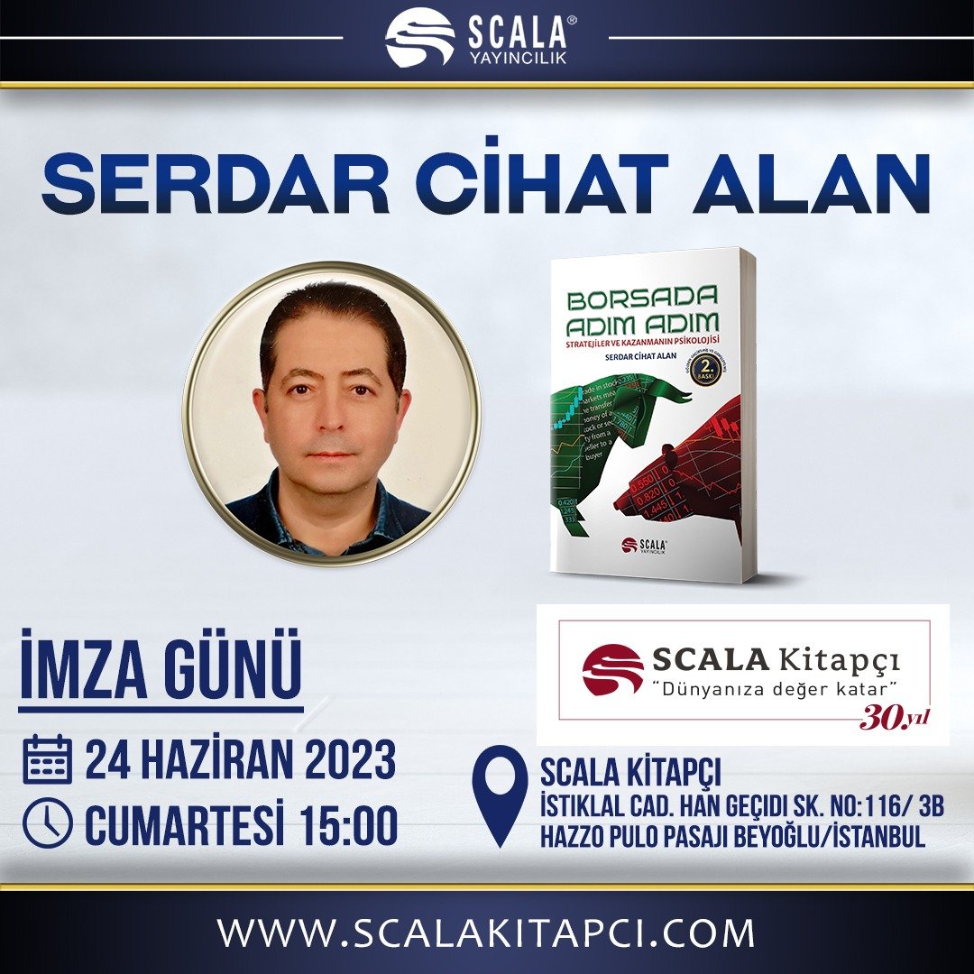 CTESİ SAAT 15:00 DE OLMASINA RAĞMEN SAAT 12 GİBİ SCALA KİTAPÇIDA ERKENDEN OLACAĞIM İNŞ.

GELENLER İLE SOHBET EDER KİTABIMIZI İMZALARIZ...