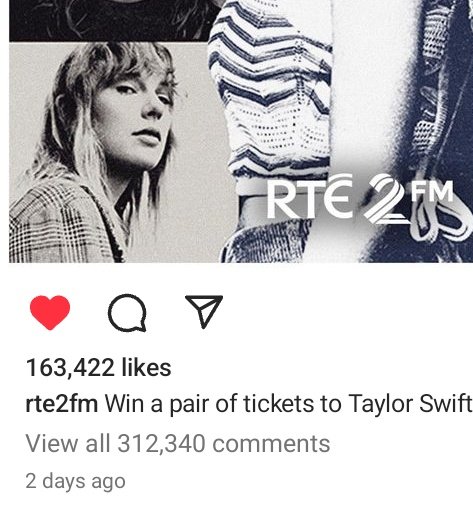 312K comments i- just got 2 Irish tickets