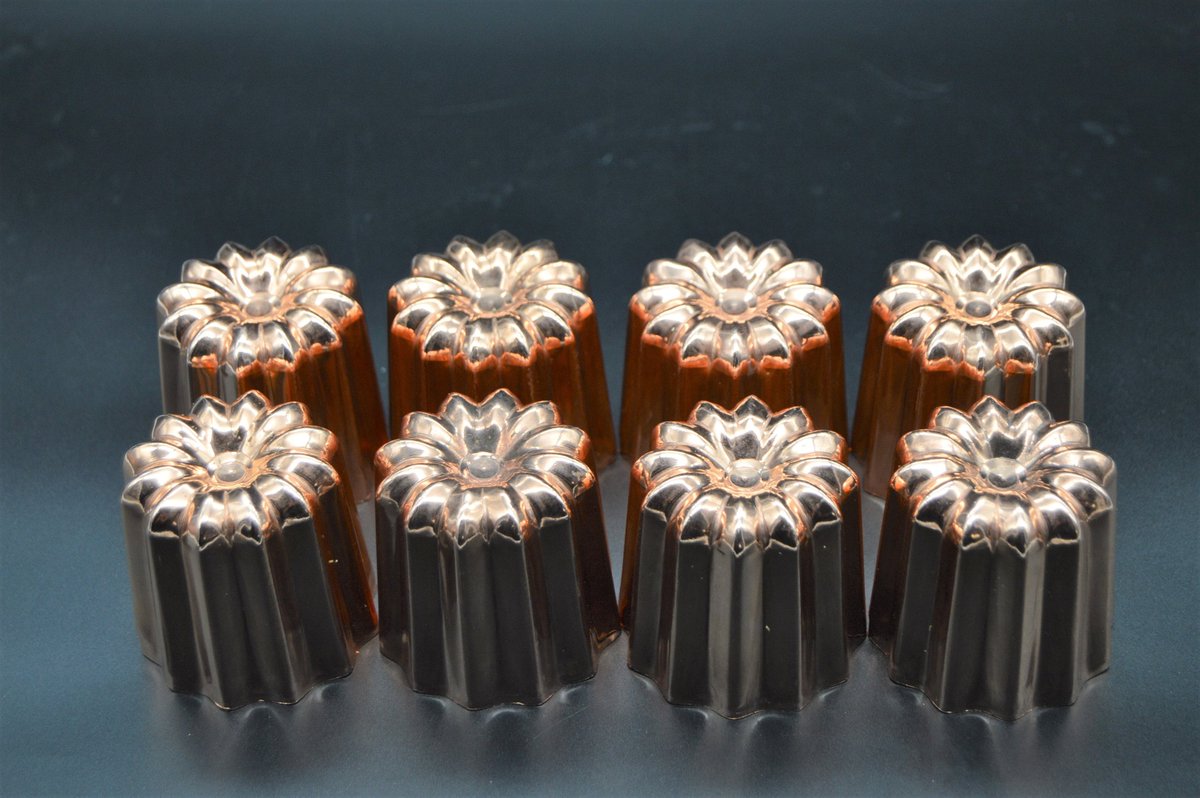 NormandyCopper's tweet photo. Eight Copper Caneles Large NKC 5.5 cm 2 1/8" Canelés Made in France Bordeaux Bordelais Cake Mold Normandy Kitchen 5.5cm French Mould https://t.co/u6ns4pRG7Y #copper #round #no #silver #canelesmoulds #canellesmoulds #cannelesmoulds #bordeauxcakemoulds #canelesbordelais https://t.co/RmCX8Ujndy