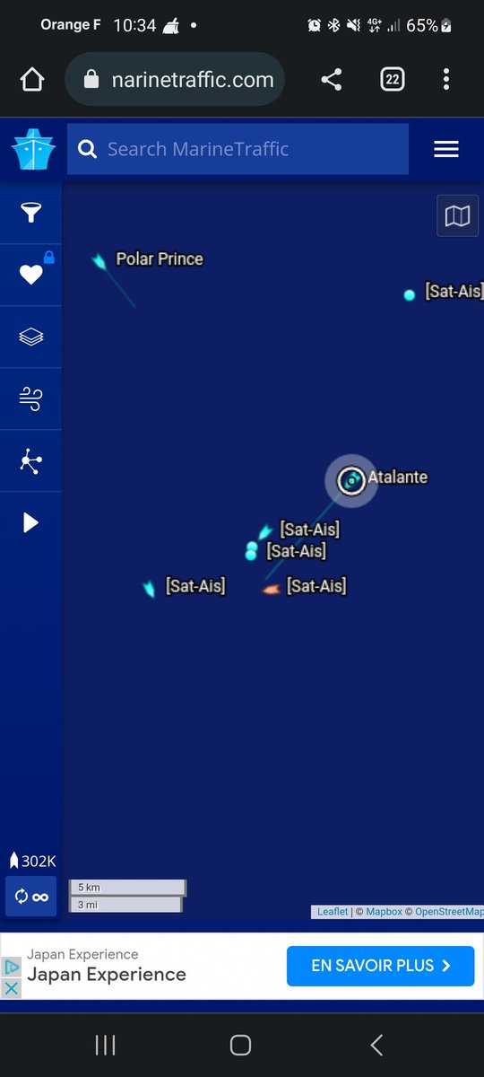 #Atalante slowong down at 6 kts as she joins the group of vessels (including #HorizonArctic on top of the #Titanic wreck. 

#PolarPrince is now cruising at about 2.5kts, heading their way. 

Things are about to start for #Victor6000