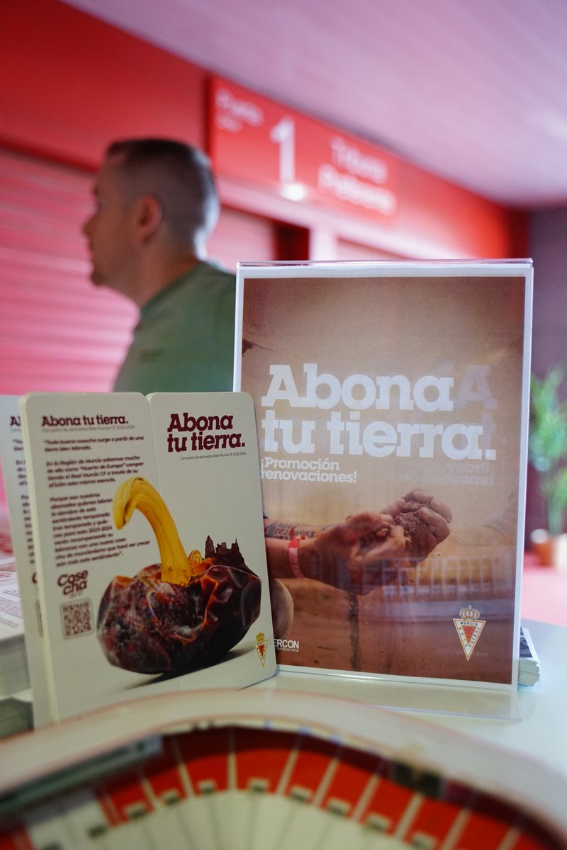 𝗔𝗯𝗼𝗻𝗮 
𝘁𝘂 𝘁𝗶𝗲𝗿𝗿𝗮.
💥 ¡SEGUIMOS CON VENTA DE ABONOS!

Hazte con el tuyo en punto de atención al abonado en el Estadio Enrique Roca de Murcia o en Tienda Centro.
⏰ Horarios: 10/14h. y de 17/20h. o de 10/14h. y de 17:30/21h. 

#AbonaTuTierra
#AbonadoQueAbona