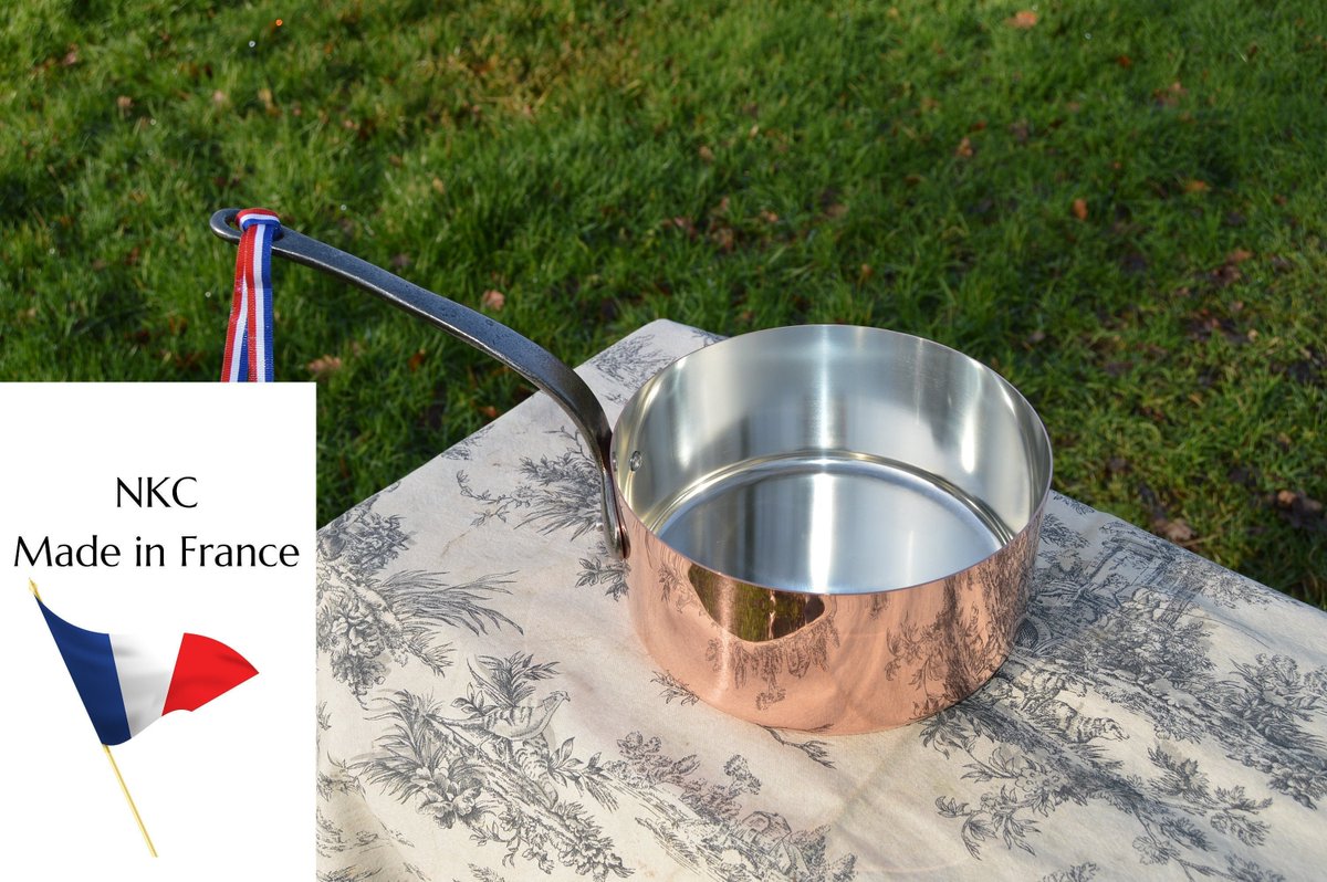 NormandyCopper's tweet photo. 20cm New NKC Copper Pan Tin Lined Normandy Kitchen Big Saucepan Iron Handles Steel Rivets Made in France Perfect 1mm 20cm 8 inch Pan https://t.co/rhuVxsadJO #copper #silver #iron #copperpans #nkcnewcopperpans #newcopperpans #nkccopperpans #househooldcopper #NKCCopper https://t.co/nC0qsdFLry