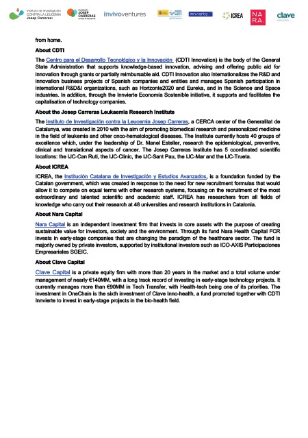 Invivo Partners (@invivopartners) on Twitter photo PORTFOLIO NEWS: We are excited to announce that our portfolio company, <a href="/onechaintx/">One Chain Immunotherapeutics</a>, has raised €6.7M in a pre-Series A funding round. The round involved the participation of @InvivoCapital, <a href="/CDTI_innovacion/">@CDTI_innovacion</a>, Nara Capital, Clave Capital, and the <a href="/fcarreras/">fcarreras</a>. PORTFOLIO NEWS: We are excited to announce that our portfolio company, <a href="/onechaintx/">One Chain Immunotherapeutics</a>, has raised €6.7M in a pre-Series A funding round. The round involved the participation of @InvivoCapital, <a href="/CDTI_innovacion/">@CDTI_innovacion</a>, Nara Capital, Clave Capital, and the <a href="/fcarreras/">fcarreras</a>.