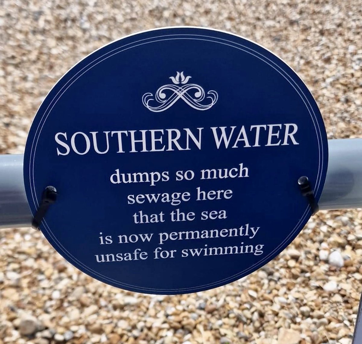 brightonsnapper's tweet image. At last ⁦@SouthernWater⁩ have been awarded a blue plaque 💩