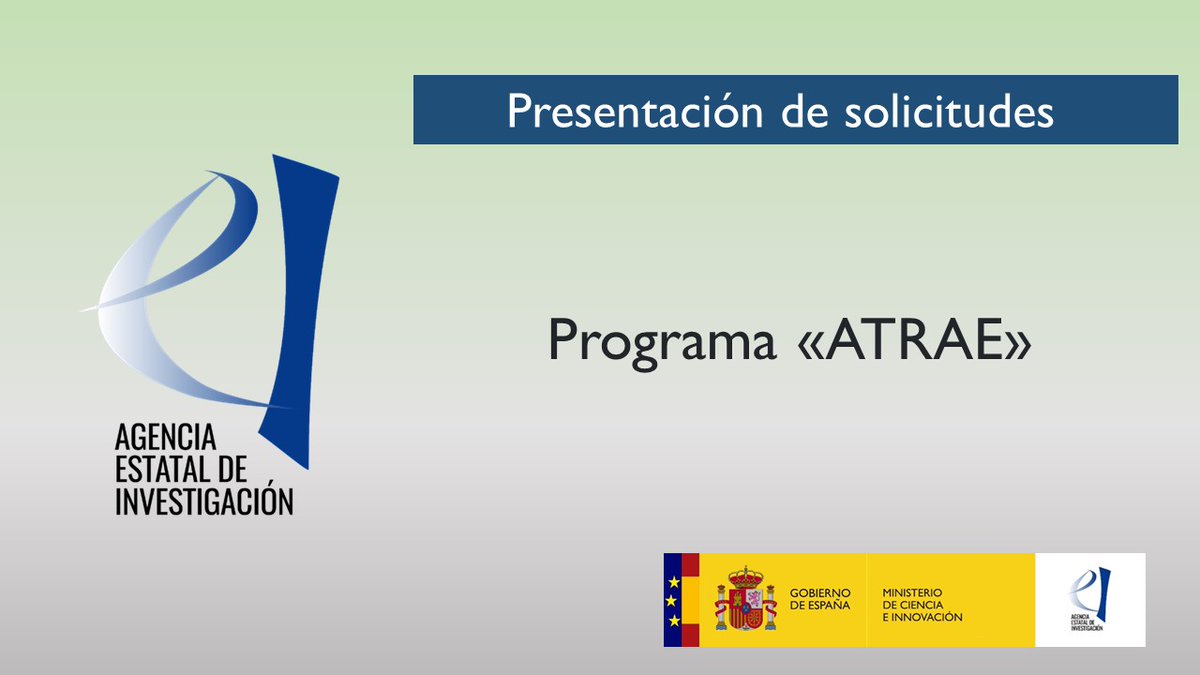 Agencia Estatal de Investigación (@ageinves) on Twitter photo ‼️ Hoy abrimos el plazo de presentación de solicitudes de la convocatoria <a href="/AgEInves/">Agencia Estatal de Investigación</a> para incentivar la incorporación de talento consolidado de reconocido prestigio internacional, «Programa ATRAE».
💰 25 Millones €
🗓️ Hasta el 27/07
Ficha convocatoria ➡️ aei.gob.es/convocatorias/… ‼️ Hoy abrimos el plazo de presentación de solicitudes de la convocatoria <a href="/AgEInves/">Agencia Estatal de Investigación</a> para incentivar la incorporación de talento consolidado de reconocido prestigio internacional, «Programa ATRAE».
💰 25 Millones €
🗓️ Hasta el 27/07
Ficha convocatoria ➡️ aei.gob.es/convocatorias/…