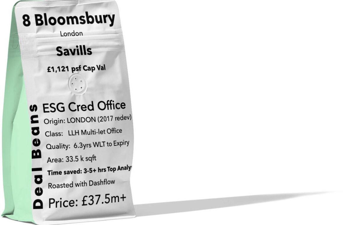 8 Bloomsbury, London investment sale from <a href="/AvivaUK/">Aviva UK</a> via <a href="/Savills/">Savills</a> now available on dashflowCRE . Com / shop
#ModellingAsAService #cashflows

Unlocked, no macros, 100% transparent formulae, double-checked/audited. 0% human error so you may flex own assumptions instantly.