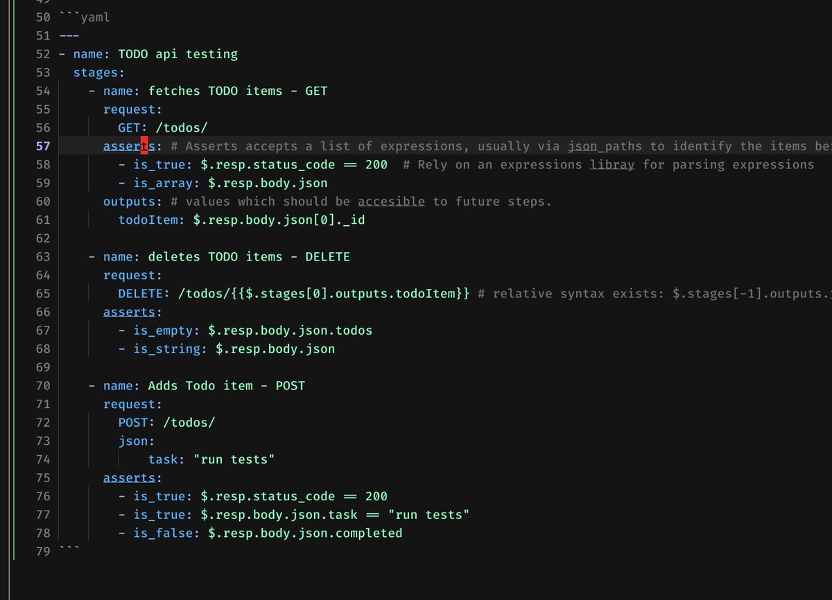 Would you write e2e API tests via a yaml DSL? 
Especially if you can use a drag-and-drop builder to  generate the yaml or visualize the API test workflows. This is what a cypress test could look like with such a DSL