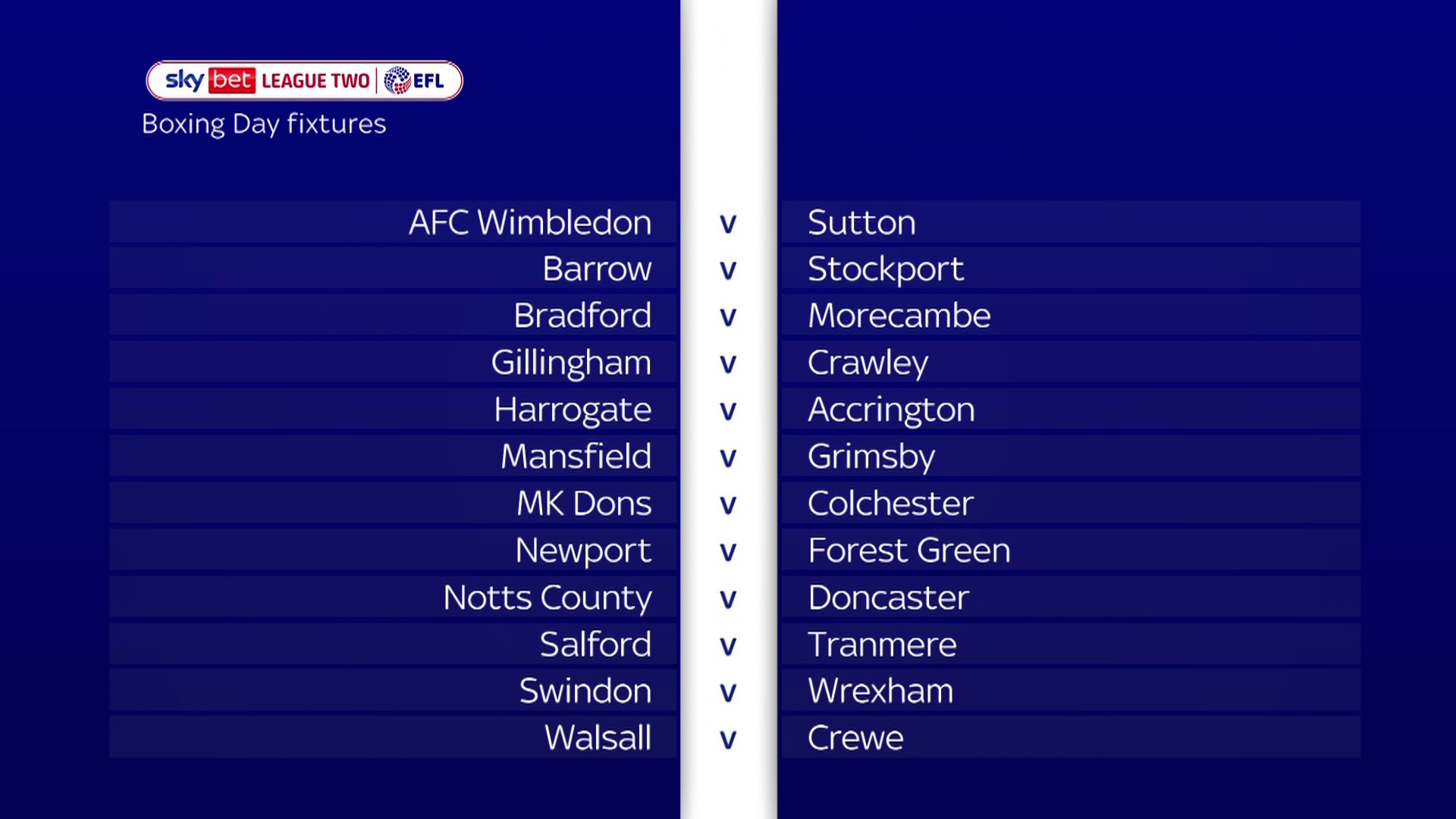 Football Daily on Twitter "The Boxing Day League Two fixtures. 🗓️