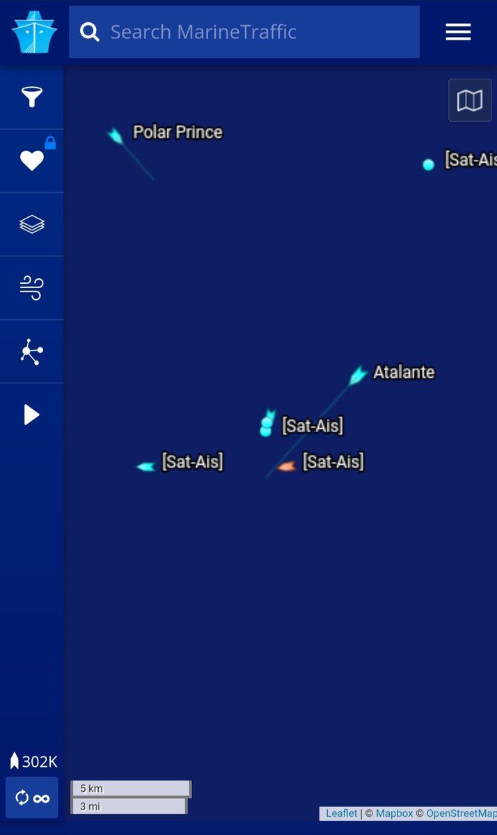 #Atalante is now at 5kts and probably decreasing speed as it sits on top of the #Titanic wreck location.

Teaming up with #HorizonArctic and the others while #PolarPrince is still further up North-West navigating their way at 2.5 kts.

Monitoring for a complete halt for #Atalante