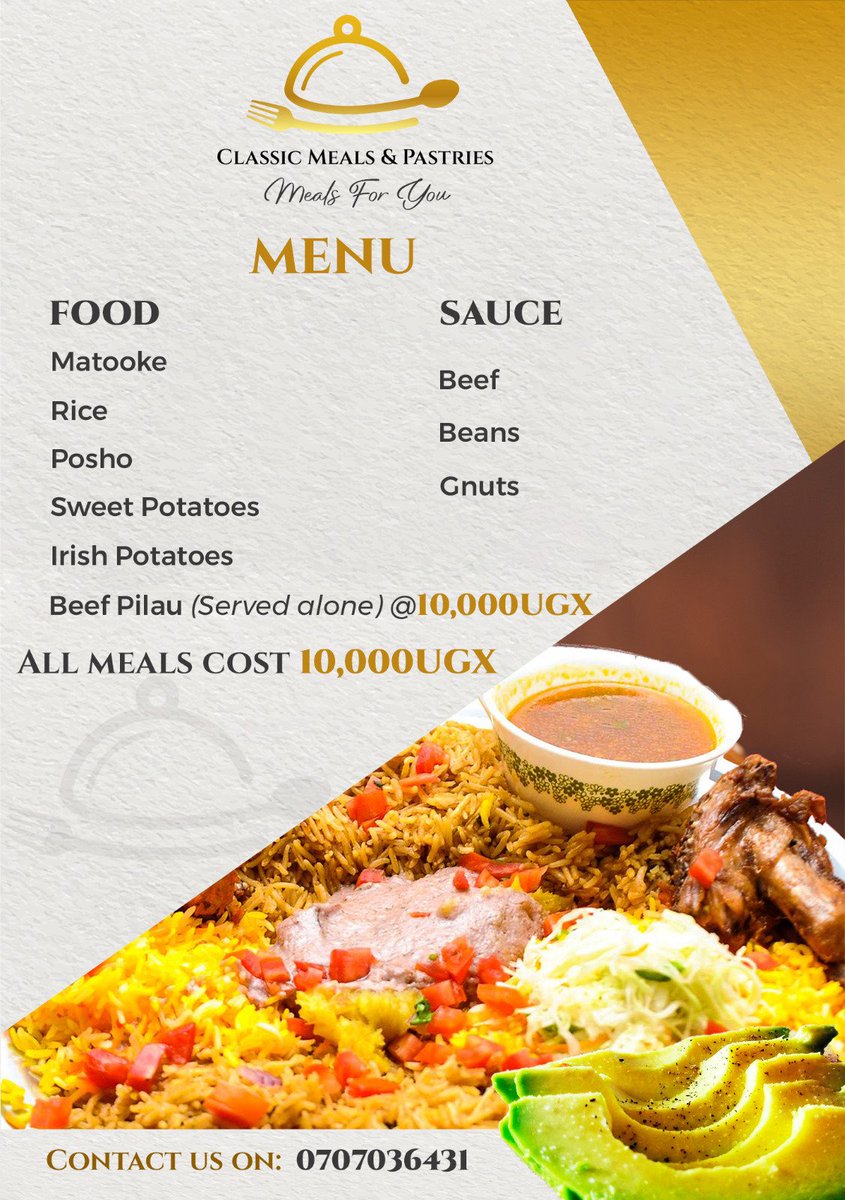 classicmeals's tweet photo. Lunch is a very important meal of the day.
Order your lunch from us at only 10,000ugshs
Contact us on 0707036431.
#mealsforyou https://t.co/QbaEINtbR0