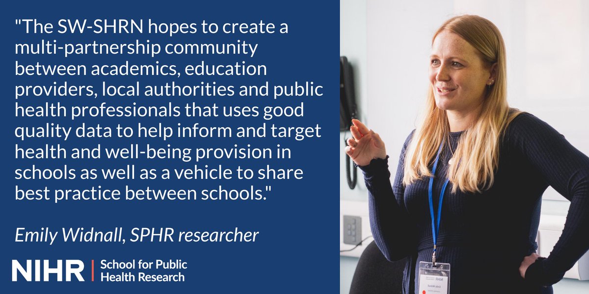 #SPHR researcher <a href="/EmilyWidnall/">Emily Widnall</a> shares her thoughts about implementing school health research networks to improve young people’s health and wellbeing
<a href="/sw_shrn/">South West - School Health Research Network</a>

nihrsphr.link/ImplementingSH…