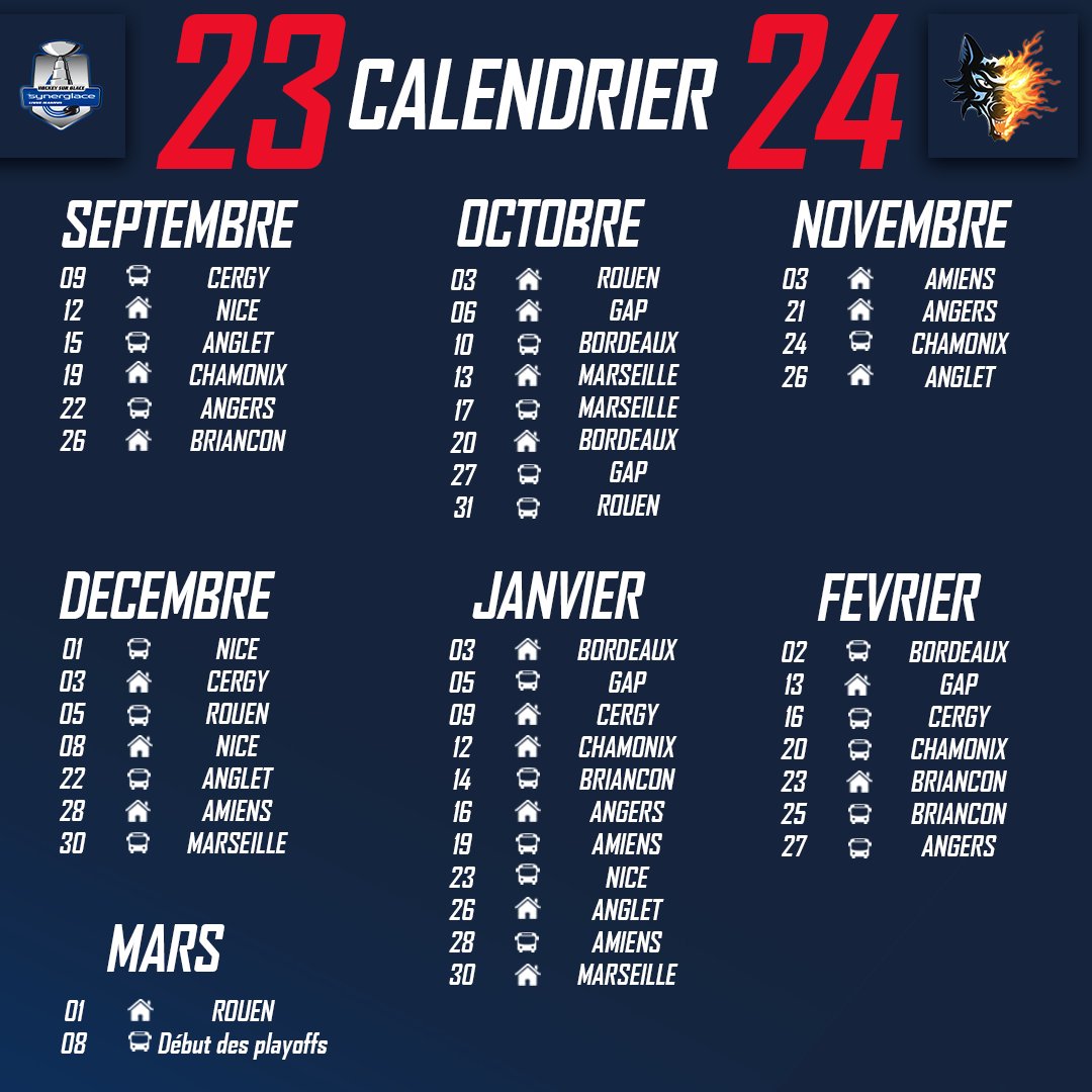 Ligue Magnus le calendrier 20232024 des Brûleurs de Loups MetroSports