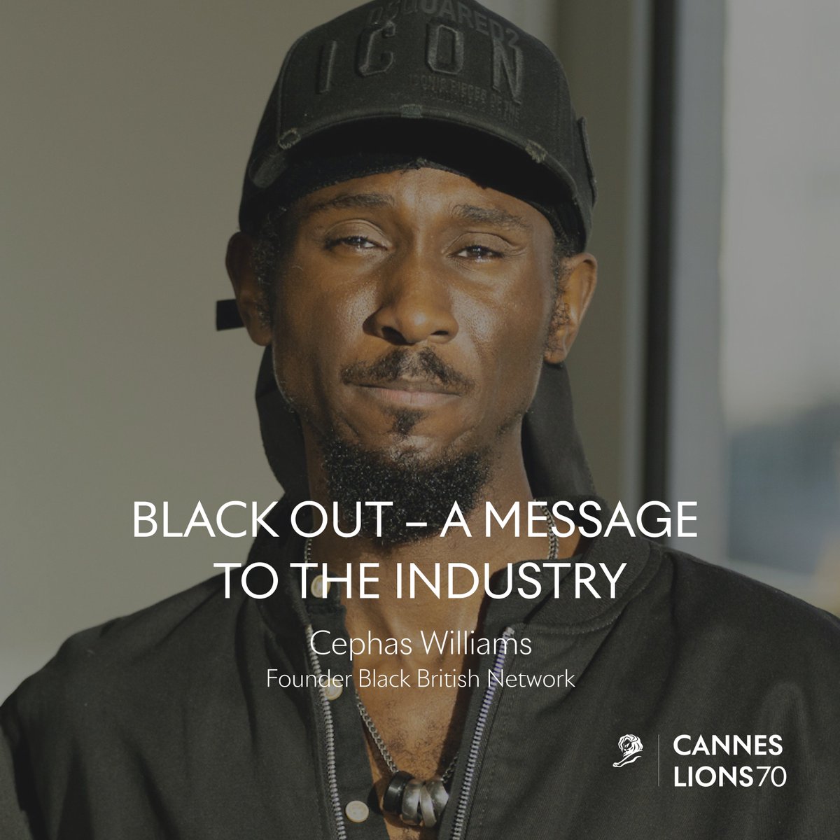 Belief, creativity, and authenticity. Hear @CephasWilliams deliver his message to the industry in the Debussy Theatre today at 15:45. Learn more about the session here: canneslions.com/festival/progr… Or watch on demand: canneslions.com/festival/buy-a… #CannesLions70 | #CannesLions2023