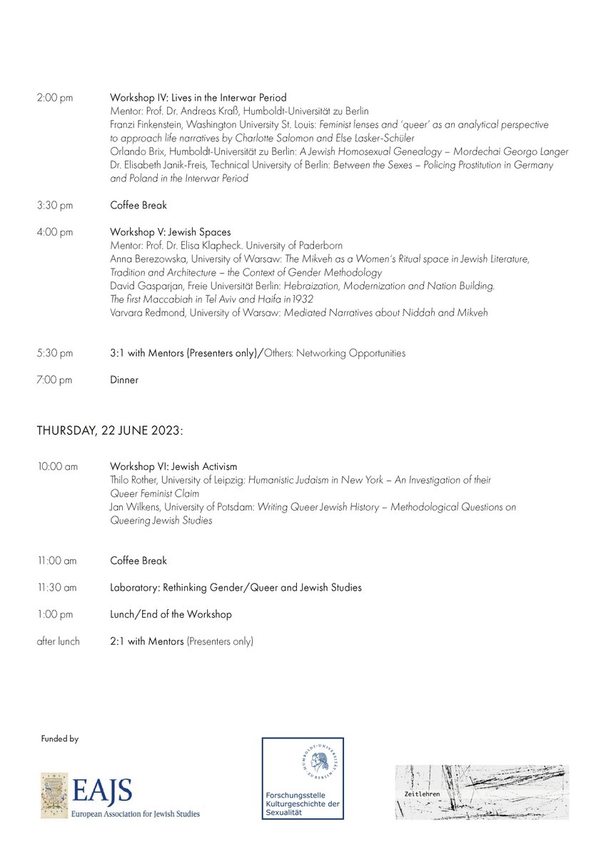 We are delighted to have organized the #workshop  "To be (dis)continued", providing a platform for international networking and #interdisciplinary exploration of the interconnections between #gender and #jewishness for early-career researchers!