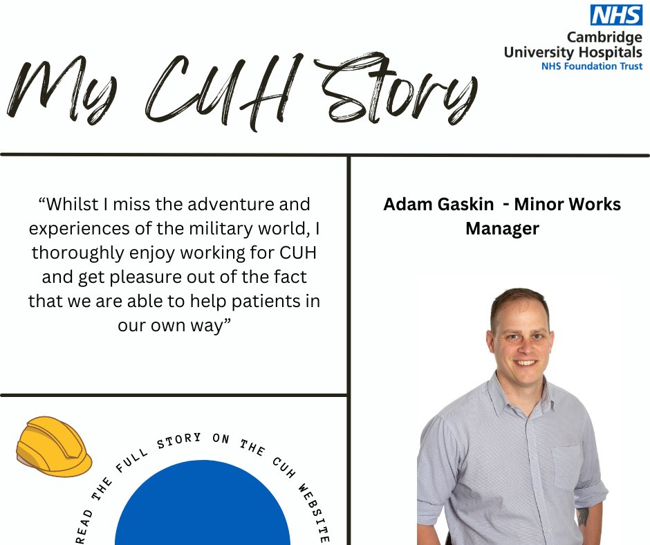 And a couple more for you all to read... 

Craig: cuh.nhs.uk/our-people/my-…

Adam: cuh.nhs.uk/our-people/my-…