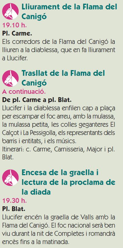 Recollida de la Flama del Canigó
Lloc: Pl. del Carme
19:00 hores

El proper divendres 23 de juny, tots els veïns/es esteu convidats a participar a la recollida de la Flama del Canigó amb l'Associació de Veïns del Fornàs.

#SantJoanValls