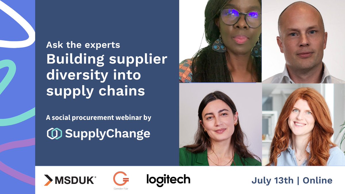Engage in the insightful webinar on 'Supplier diversity and how social procurement can help you achieve the most positive outcomes.' by @_SupplyChange With @jschawapiwa (@MSD_UK ) and David Latten (@Logitech and @genderfair). 👉 ow.ly/KXiT50OTRpX