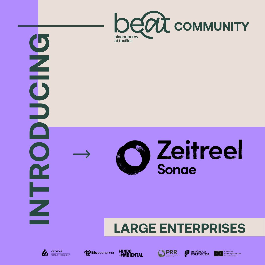 Introducing <a href="/zeitreel_sonae/">Zeitreel</a>: 
Zeitreel is part of the be@t community, contributing to the development of use cases for recycling and digital CV, as well as training and communication. 👒

+ℹ️ zeitreel.com/en/

 #BeatProject #BeatCommunity #Bioeconomy #Textile #Clothing