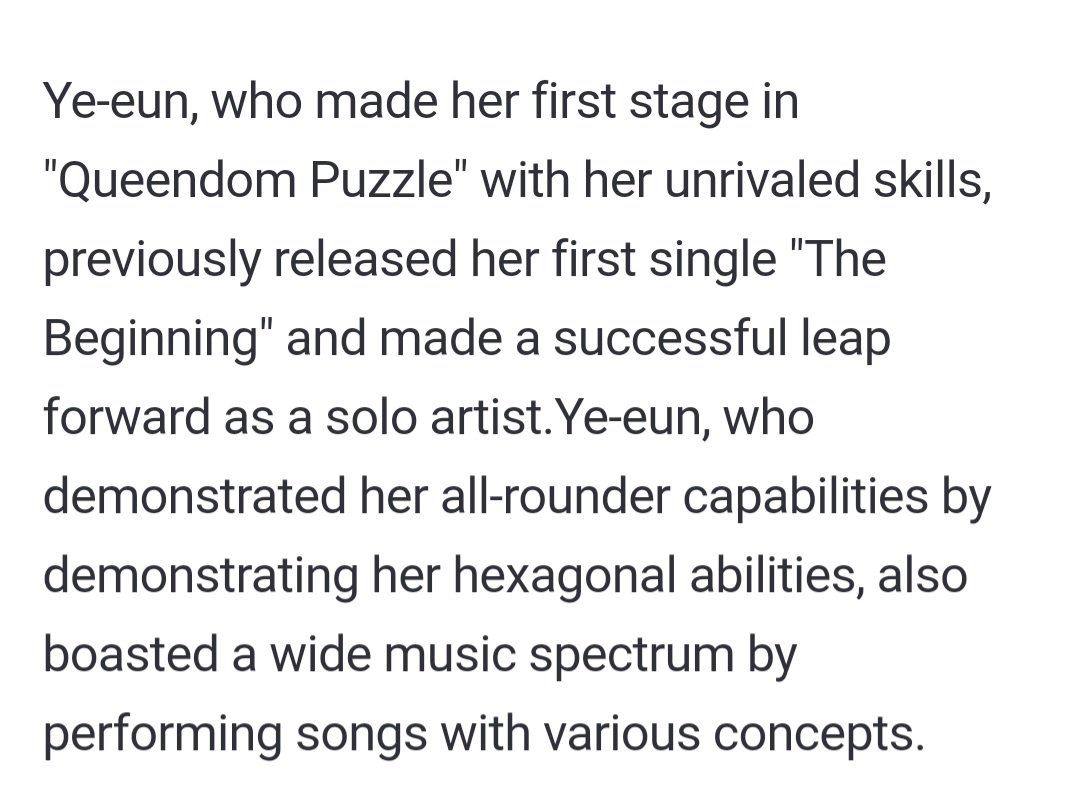 jangyeeunglobal's tweet image. 「📰」 "Singer Yeeun (Jang Yeeun) created a legendary stage with her intense performance."

naver.me/xYTAbono

#YEEUN #장예은 #예은 @superbellcom #퀸덤퍼즐 #QUEENDOMPUZZLE #퀸덤