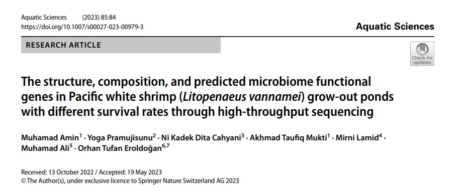 I want to express my gratitude to Dr. Muhamad Amin and his team. This is our most recent article, which just appeared in Aquatic Sciences. link.springer.com/article/10.100…