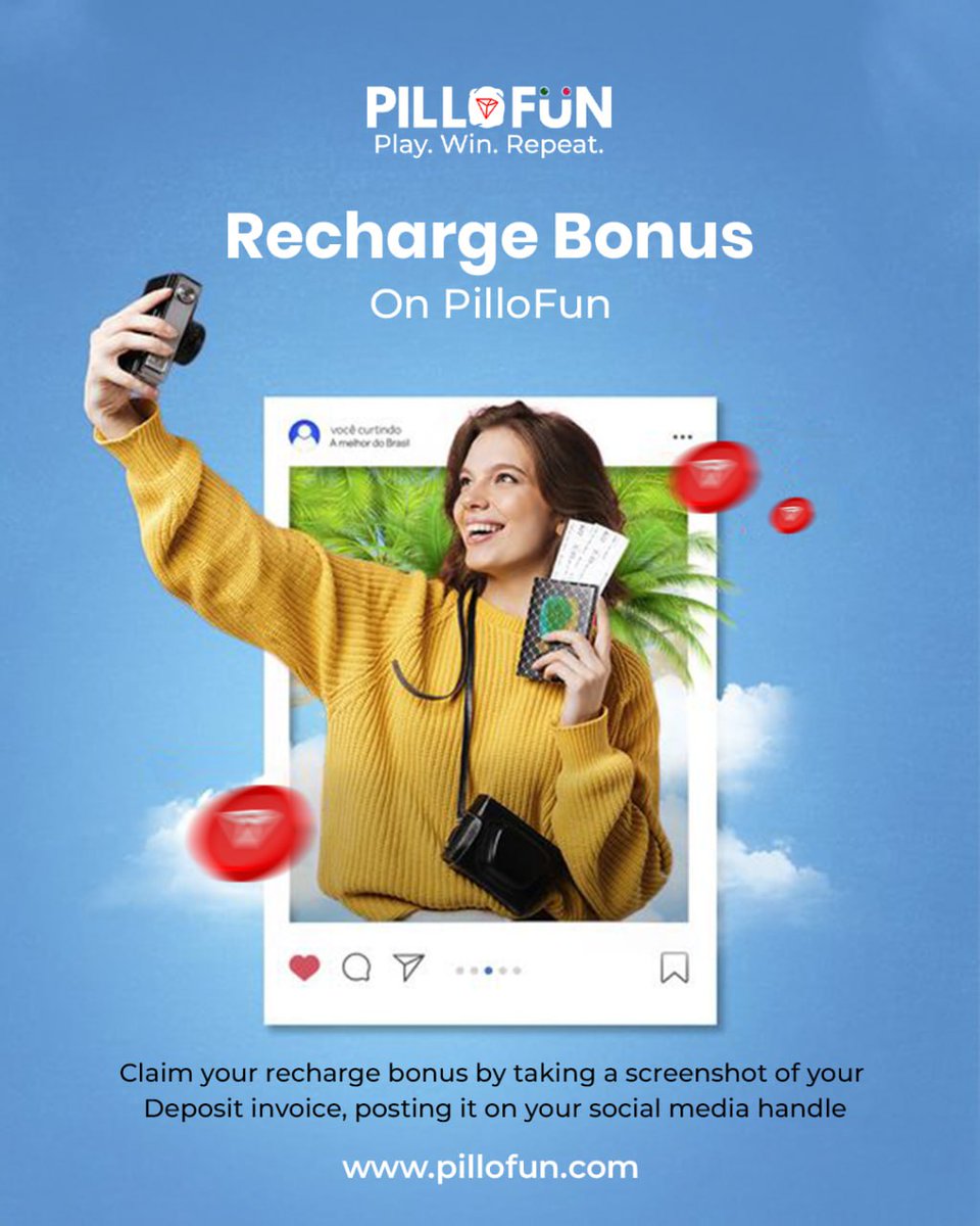 PilloFun's tweet photo. Recharge Bonus on PilloFun.
Claim your recharge bonus by taking a screenshot of your deposit invoice, posting it on your social media handle.
#pillofun #smartcontracts #PancakeSwap #altcoins #cardanocoin #DAILYINCOME #binanceexchange #binancefutures #OnlineCasinos #referralincome https://t.co/ojO8jADIG9