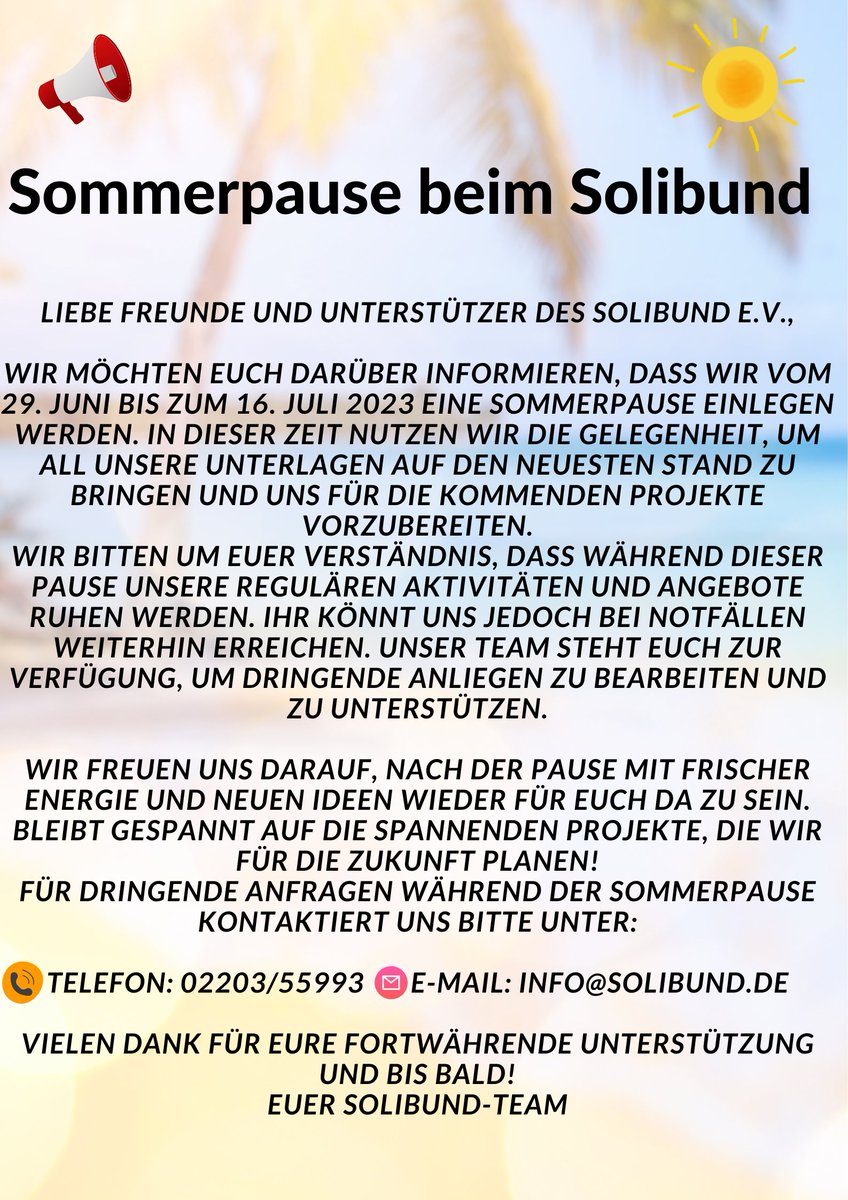 #Sommerpause #Vorbereitung #NeueIdeen #Notfallkontakt #Gemeinschaft #Porz #Köln #Vielfalt #Sommer2023
