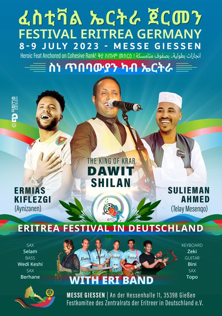 edena34872173's tweet photo. Willkommen zu diesjährige eritreische Kultur festival in #Gießen von 8-9.07.2023 🥳 und viel mehr erwartet euch 🇪🇷🙌🏾🙌🏾 See you there 🍾🍾
#Eritrea #Festival #Gießen #Sommer https://t.co/aTqUfnRPhY