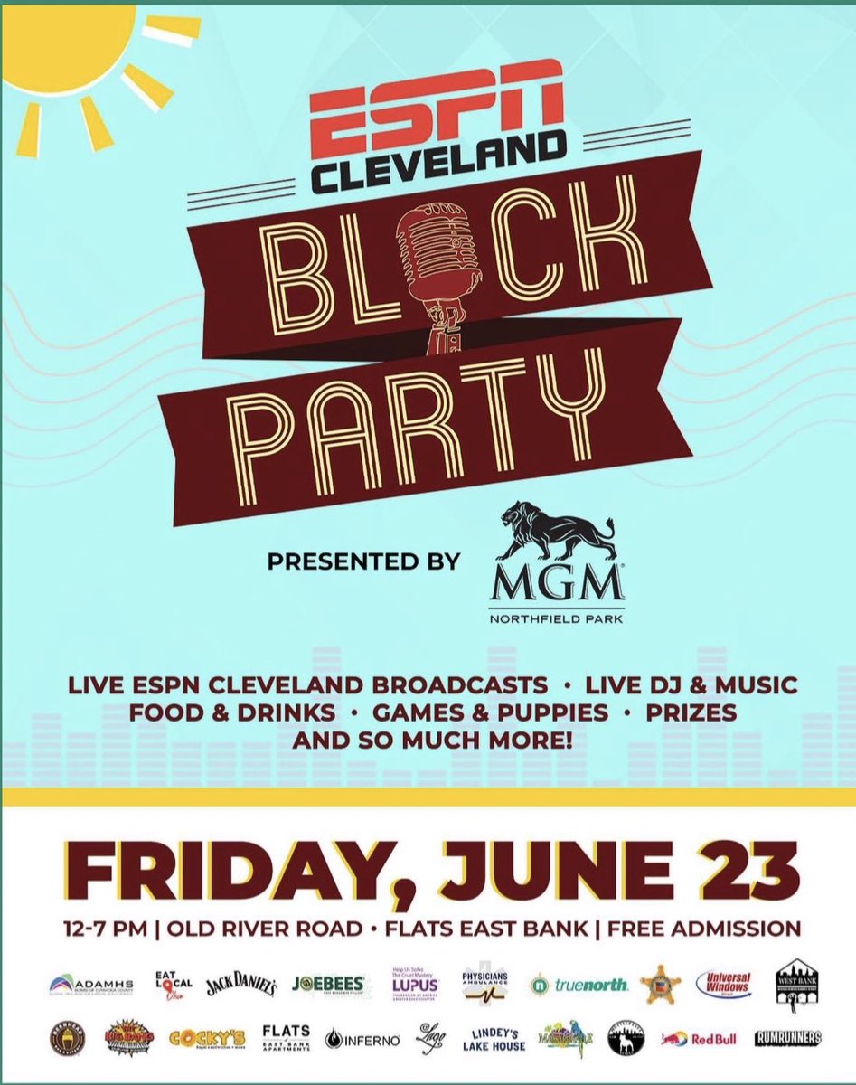 CoreyGrand's tweet photo. In the flats tomorrow spinning at the @ESPNCleveland block party!

I start at 2PM https://t.co/3uQ3mOdHXA