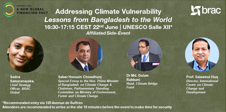 🚨 Happening now: Addressing Vulnerability - Lessons from #Bangladesh to the World during the Summit for a #GlobalFinancingPact 
Tune in: 
virtualmeeting.klipso.io/NPFM23/UNESCO_…