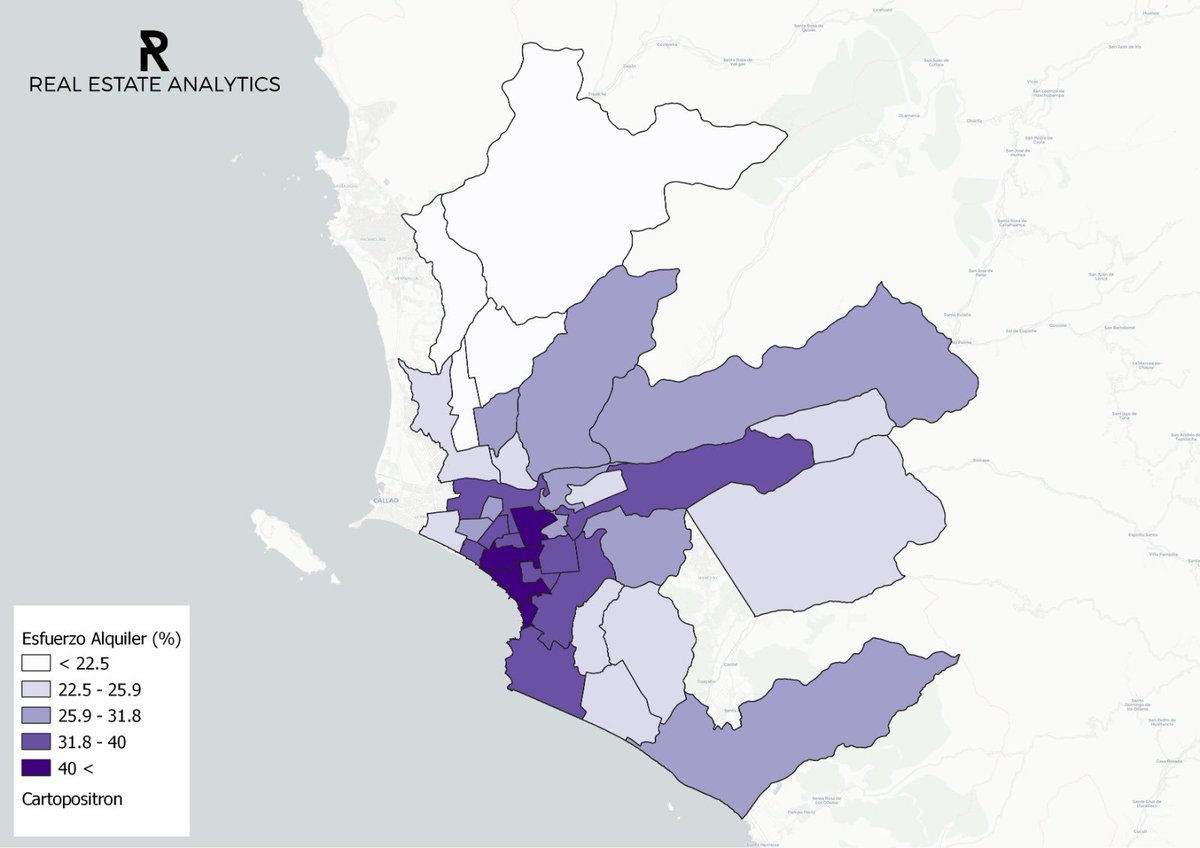 Nosotros 🧮 calculamos el esfuerzo de alquiler, en algunos distritos, y hemos puesto en un 📍mapa de calor para 👓identificar en qué distritos se tiene mayor esfuerzo de alquiler y en cuáles menos.

#alquileres #rent #vivienda #lima #agenteinmobiliario #inmobiliarias #dataurbana