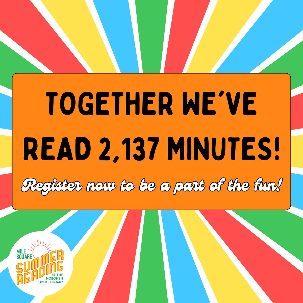 We are only a few days into Summer Reading and our kids have already logged over 2,000 minutes! Join in on the summer fun and challenge your little reader to read 1,000 minutes this summer. Register now at HobokenLibrary.org/SummerReading.