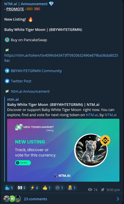 Babywtigermoon's tweet photo. NTM TRENDING 🐯

BABY IS UNSTOPPABLE 

@MoontokListing @listingntm

#whitetigermoon #babywhitetiger #bscnextgem https://t.co/XAd9FSiHh2