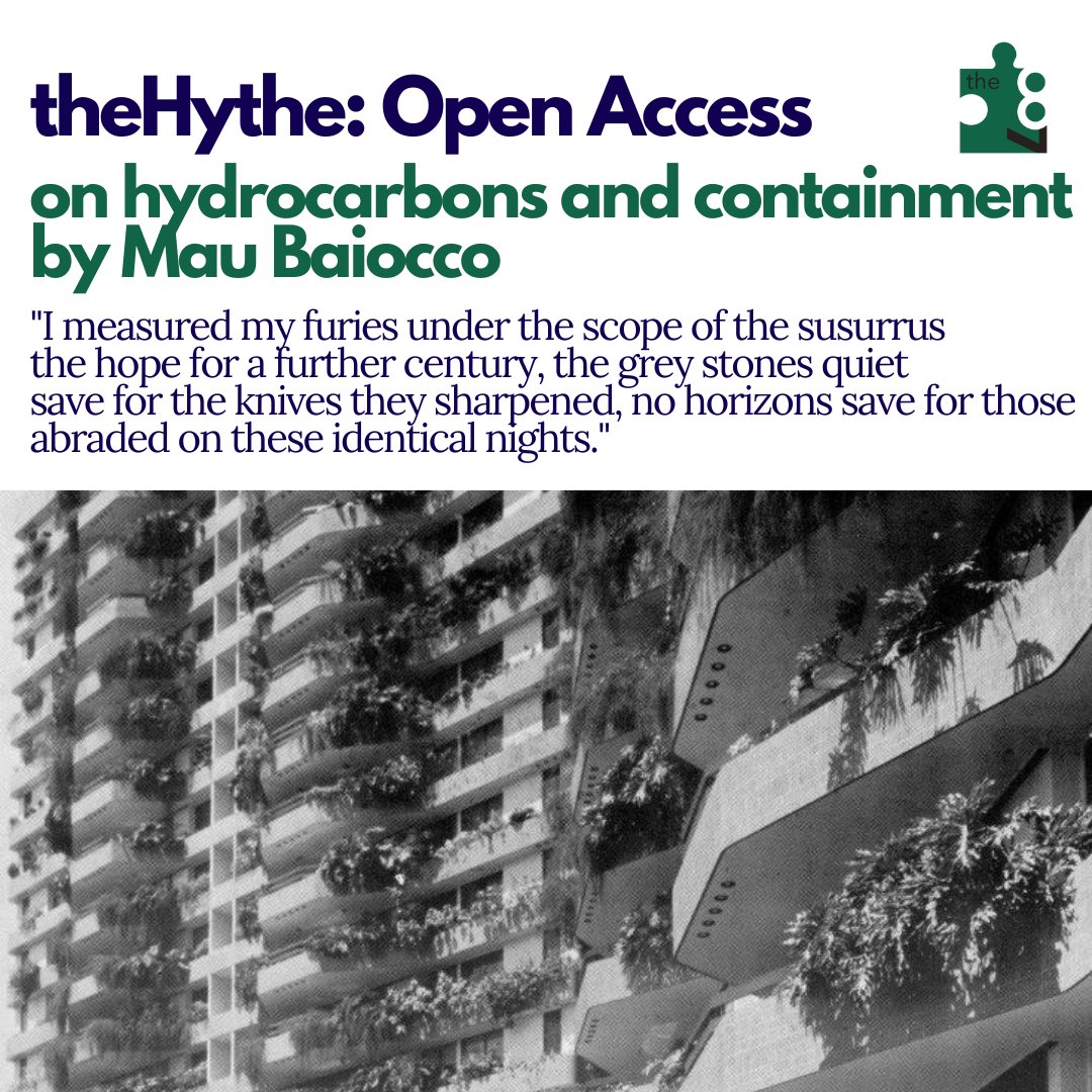 New work by Mau Baiocco on theHythe: Open Access! Poems drawn from an unfinished sequence on hydrocarbons and containment, where the geographical coordinates have been removed. the87press.co.uk/thehythe-open/…