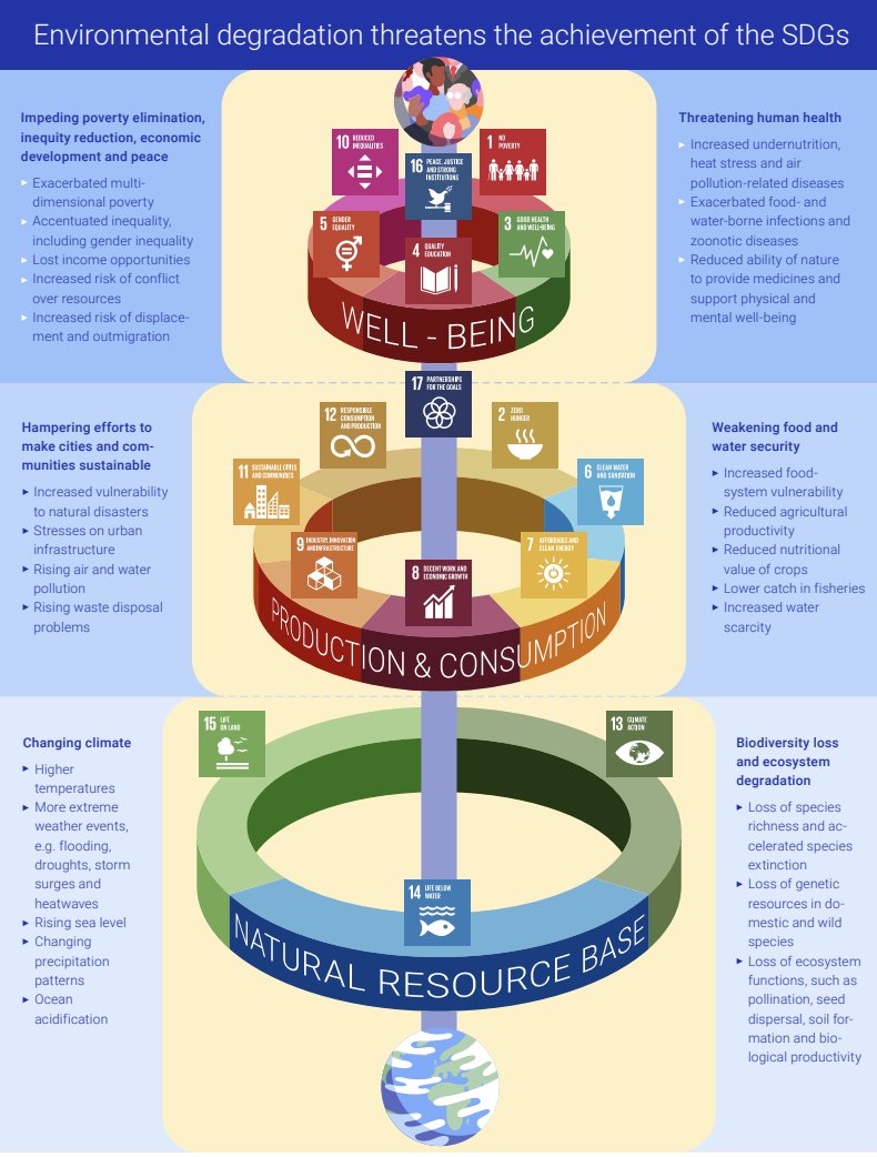 🌍This infographic illustrates how environmental degradation jeopardizes the achievement of the #SDGs. It's time we amplify our conservation efforts to safeguard a sustainable future. #ActNow unep.org/resources/maki… Via @UNEP