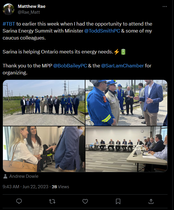 Entriech's tweet photo. I'm sure that SARNIA appreciates MPP Matt Rae's attention to detail. https://t.co/woQM3EhOYq