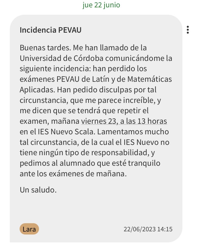 hacer famoso este tweet por todo el daño causado 😗 

#hanperdidonuestrosexamenes #Justicia #evau #Andalucia