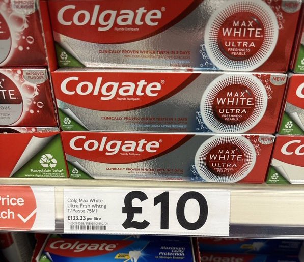 A tenner for toothpaste.