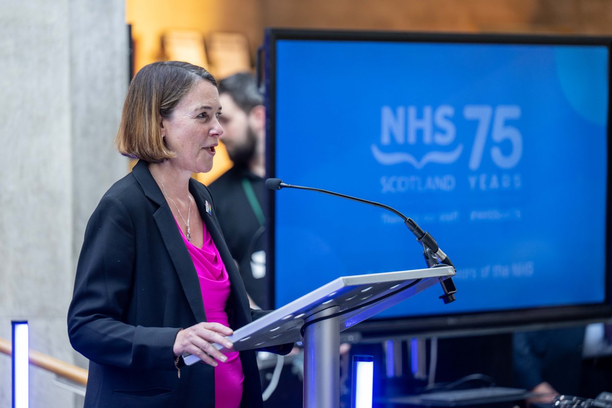 On Tuesday night, <a href="/haughey_clare/">Clare Haughey MSP</a> sponsored a special Parliamentary Reception marking the upcoming 75th Anniversary of the NHS at <a href="/ScotParl/">Scottish Parliament</a>. Attendees heard from special guest Kit Reid, a retired nurse who worked on day one of the NHS in Scotland 75 years ago! #NHSScot75