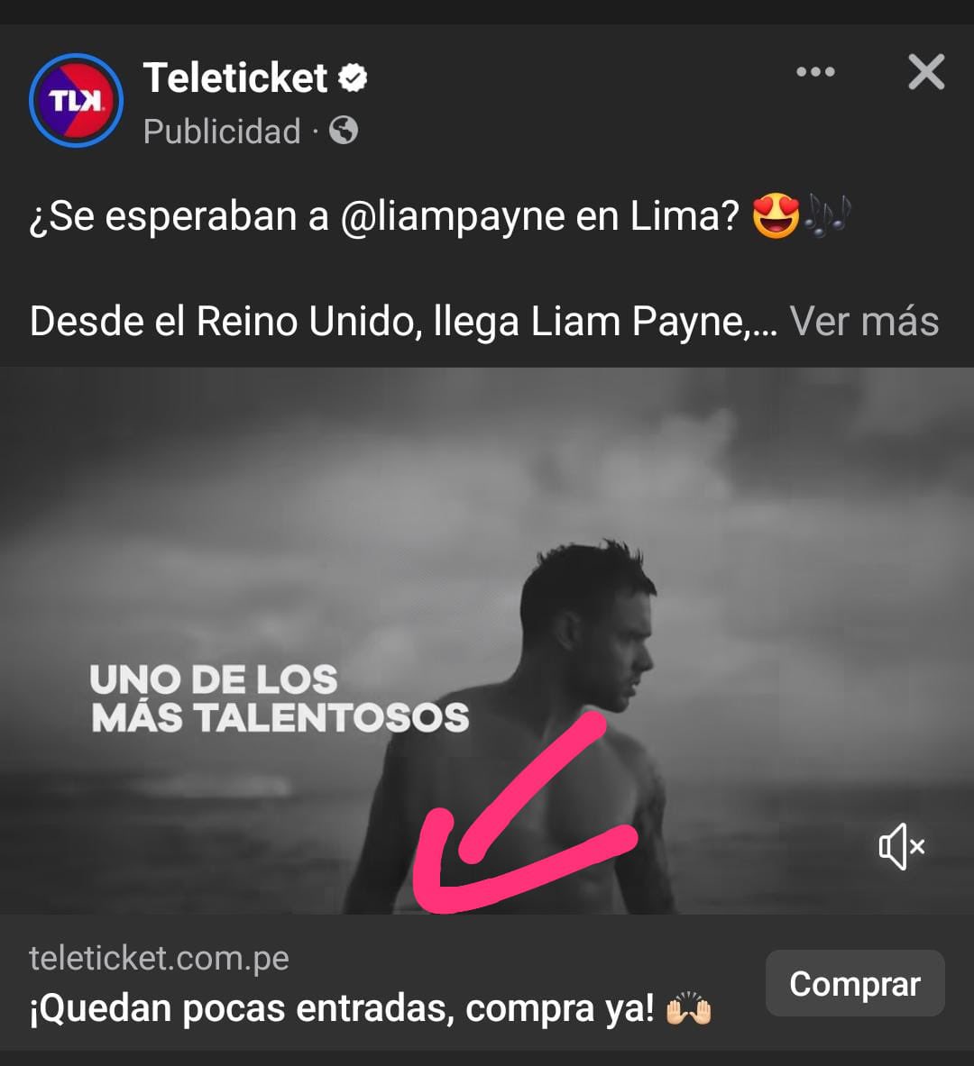 [INFO] PERU! 🇵🇪 TELETICKET publico que quedan pocas entradas de preventa! No te vayas a quedar sin la tuya🧐 Compra ya! 🔗 teleticket.com.pe/liam-payne-lim… #LIAMPAYNEINPERU @LiamPayne