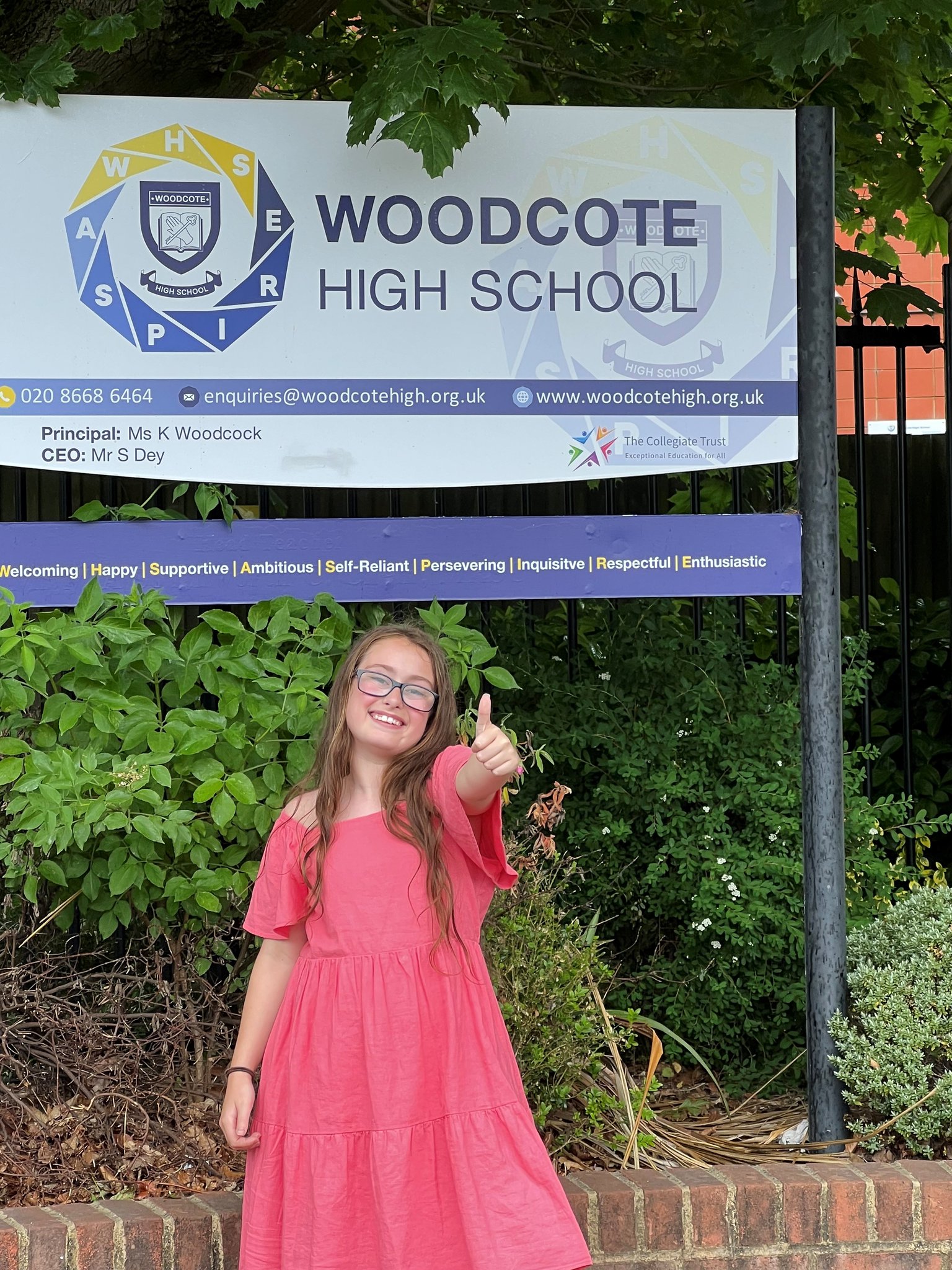 Woodcote High School on Twitter "A huge thumbs up from Caitlin 👍🏼 See you soon! WeAreWoodcote