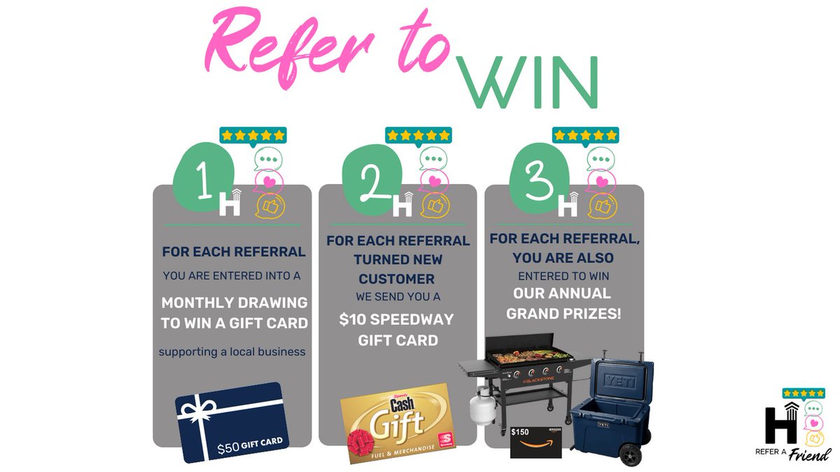 Refer to Win! Entering is easy! 

Just complete this form: bit.ly/referralstowin and we will start the conversation. 

#referralprogram