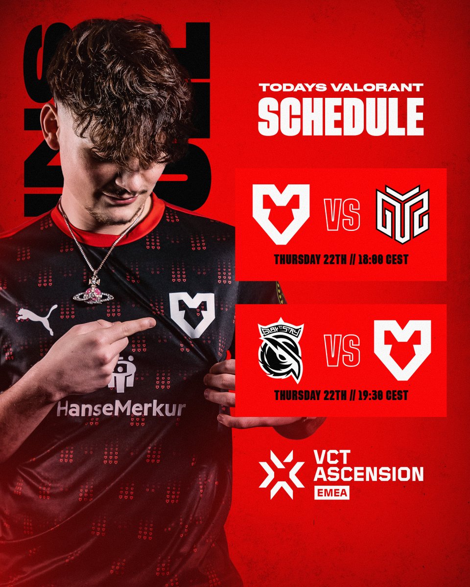 It's time for Ascension Play-Ins 🔥
We are excited to start our run today!

Facing @GTZEsports at 18:00 CEST
and @s2gespor at 19:30 CEST 🐭

Let's show everyone in Europe what we are made of 💪

#VAMOUZ #HanseMerkurEsports