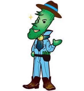 Kyurinosuke the cucumber cowboy is a Japanese agricultural mascot.