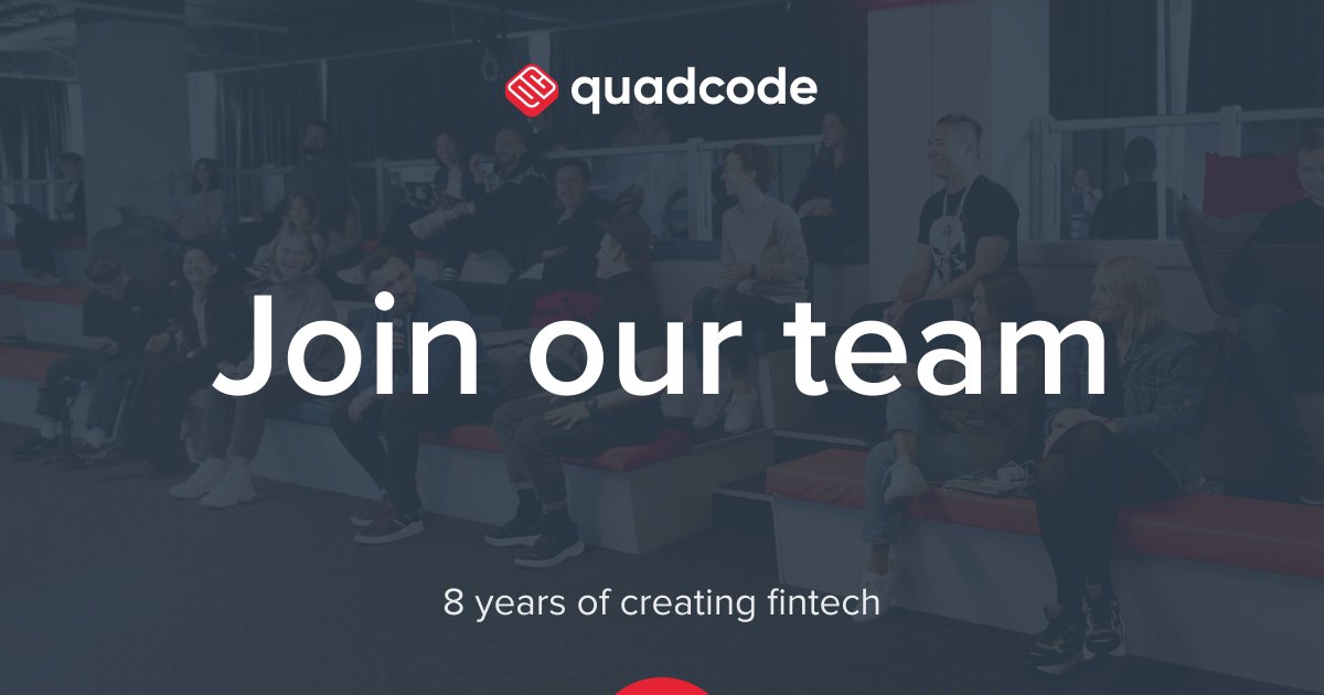Quadcode_Career's tweet image. 🧠 Unlock your potential with QUADCODE!

Contribute to the development of game-changing trading and banking solutions! 📈

View our job listings: ow.ly/xzjb50OBcLL 👈

#quadcode_life #quadcode_jobs #quadcode_career