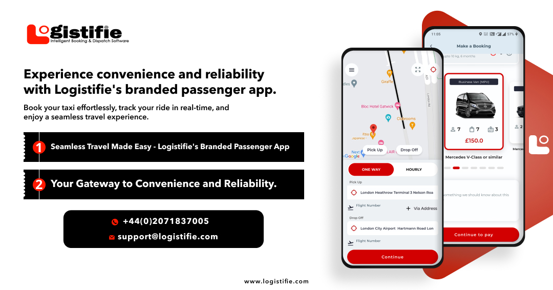 logistifie's tweet image. Experience convenience and reliability with Logistifie&apos;s branded passenger app. Book your taxi effortlessly, track your ride in real time, and enjoy a seamless travel experience.

#taxibooking #Bookings #OnlinebookingSystem #GroundTransportation #Transportation #DriverApp