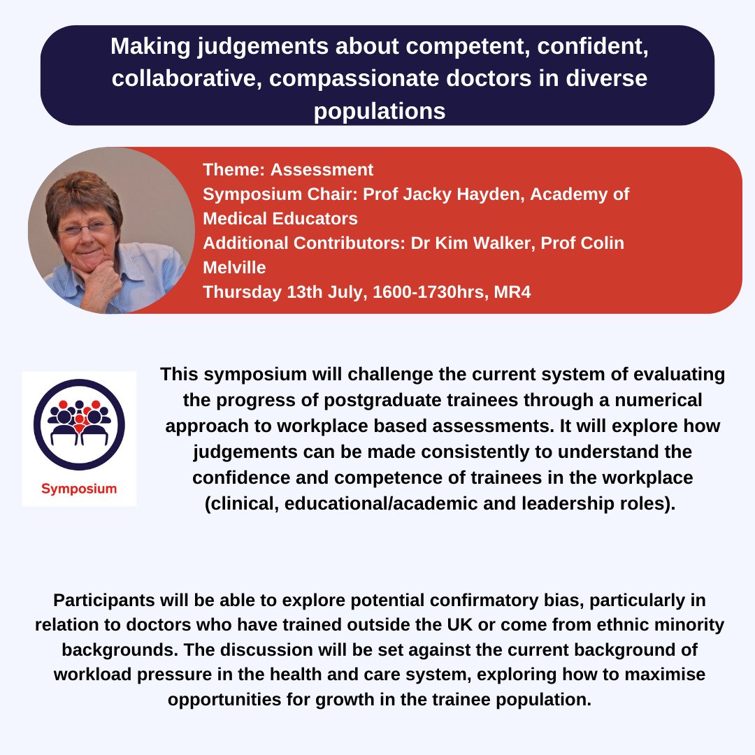 #ASME2023📝

Symposium Chair: <a href="/HaydenJacky/">Jacky Hayden</a> 

Check out our Symposia here: 
asme.org.uk/events/asm2023… 

<a href="/DrkimMeded/">drkim_meded</a> #Symposia #MedEd #MedTwitter