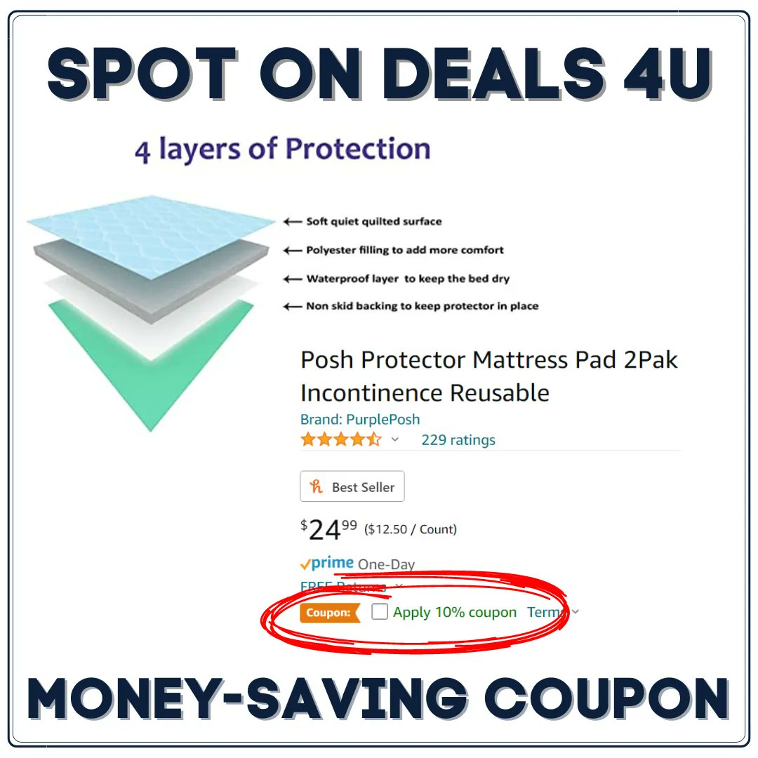 JudyCConnelly's tweet image. 🅶🅴🆃 10% 🅾🅵🅵!  amazon.com/dp/B01N4F7B9U 

#absorbentpad #mattresspad #protectorpad #incontinence