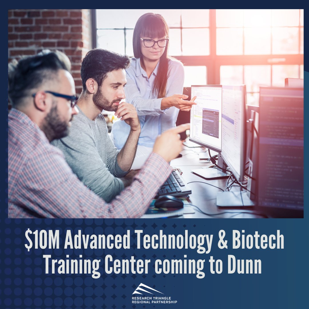 Dunn will soon be home to a $10 million workforce development center focused on biotech, agtech, artificial intelligence and software programming. wraltechwire.com/2023/06/21/10-…