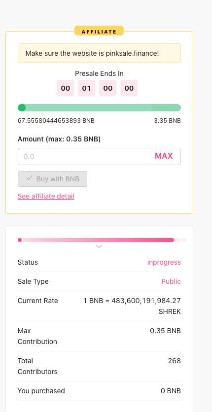 ShrekInubsc's tweet photo. Our presale ending in an hour!
We already filled 68 BNB and hava 268 holders! 
Market is soo Shrekish

Presale link: https://t.co/83sqMfw4yk https://t.co/3OreN6bexG
